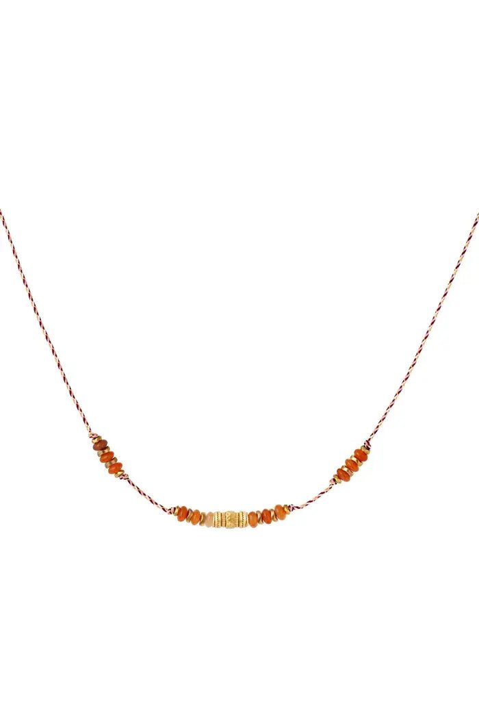 Ketting koraal met natuursteenkraaltjes - LoveSieraden