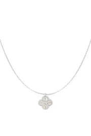 Ketting met bloem en ster stainless steel - LoveSieraden