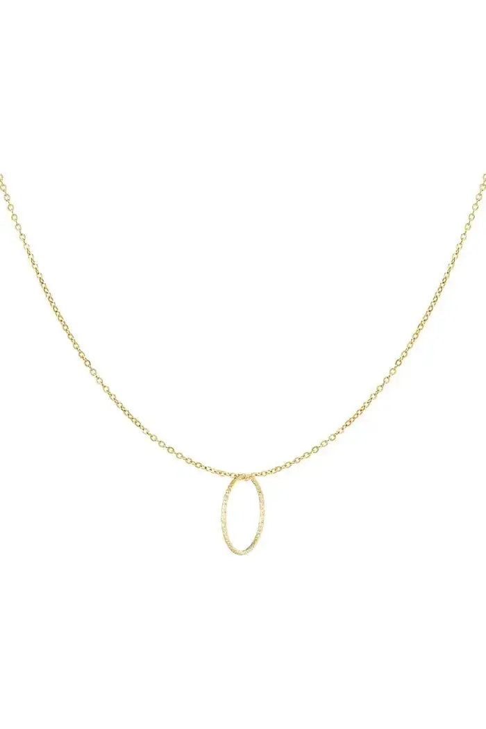 Ketting met open ronde bedel goud - LoveSieraden