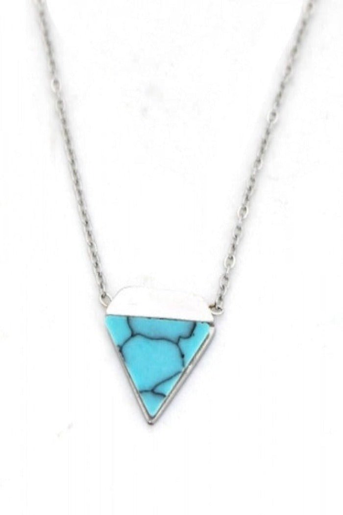 Ketting zilver met blauwe diamant - LoveSieraden