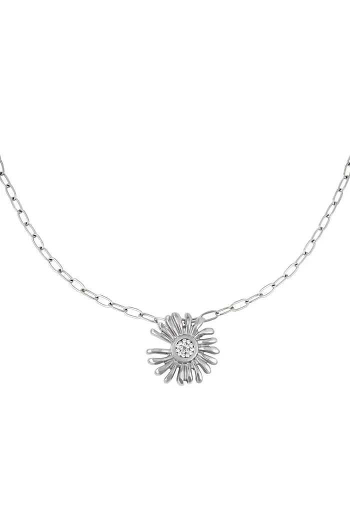 Ketting zilver met een unieke bloem - LoveSieraden