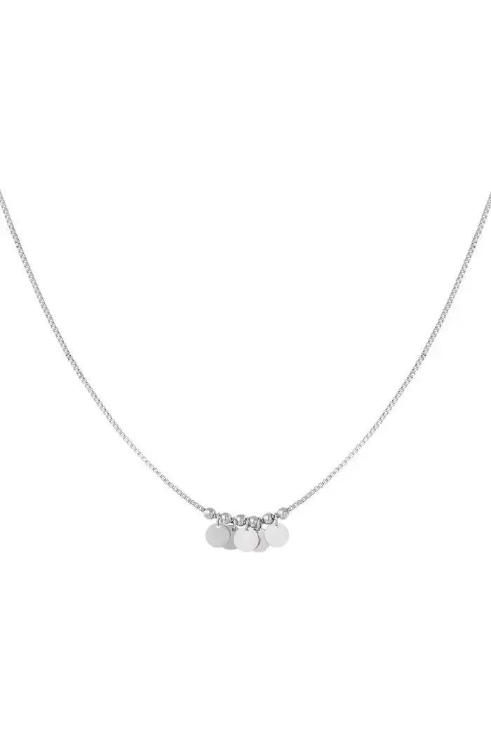 Ketting zilver met hangende coins - LoveSieraden