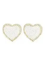 Oorknoppen hart met strass steentjes - LoveSieraden