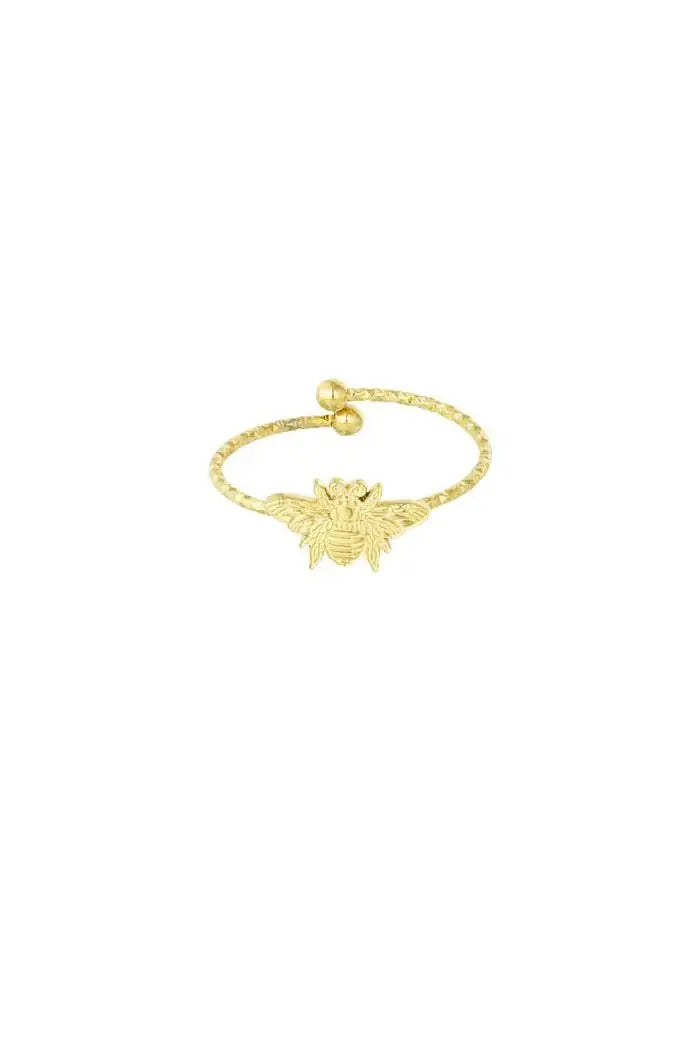 Ring natuur met bij - LoveSieraden