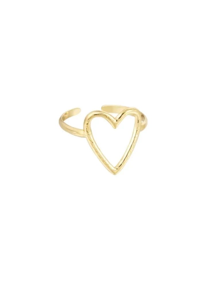 Ring open hart goud - LoveSieraden