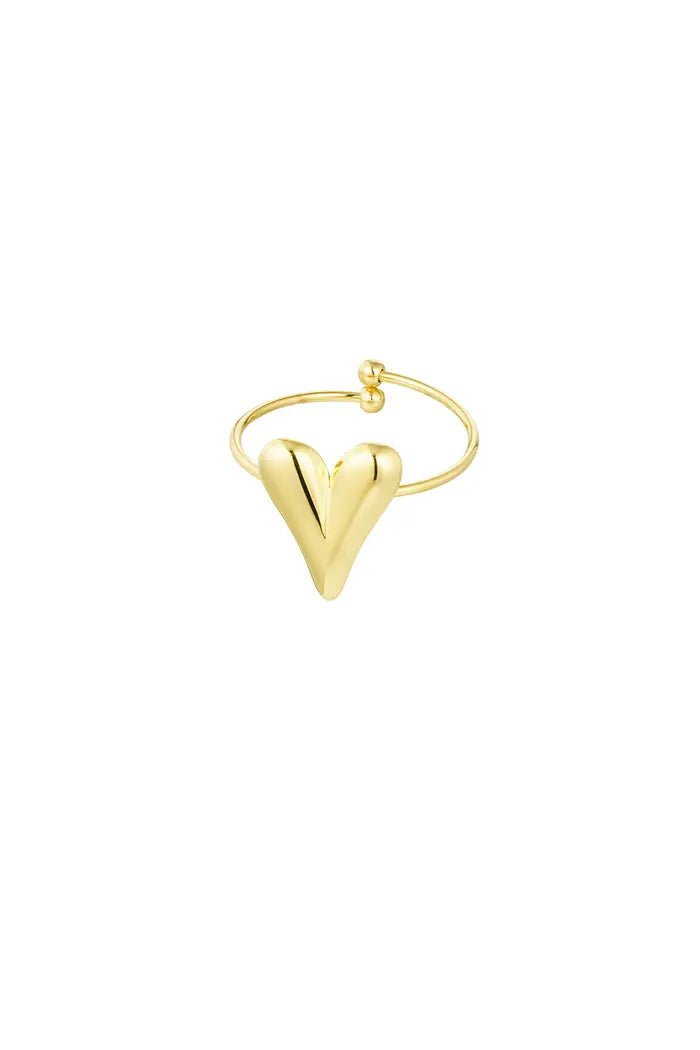 Ring romantisch gouden hart - LoveSieraden