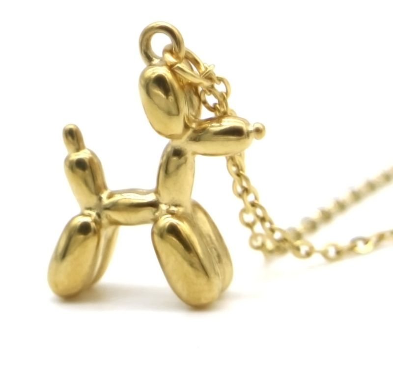 Schattig ballonhondje ketting van roestvrij staal - LoveSieraden