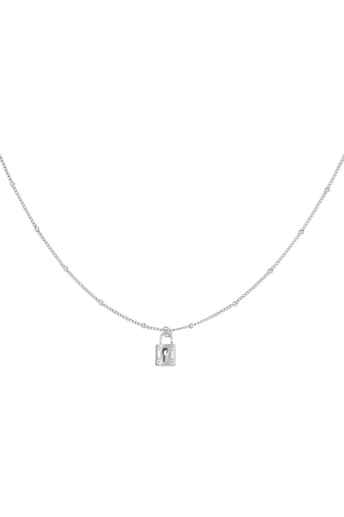 Zilveren ketting met speels slotje - LoveSieraden